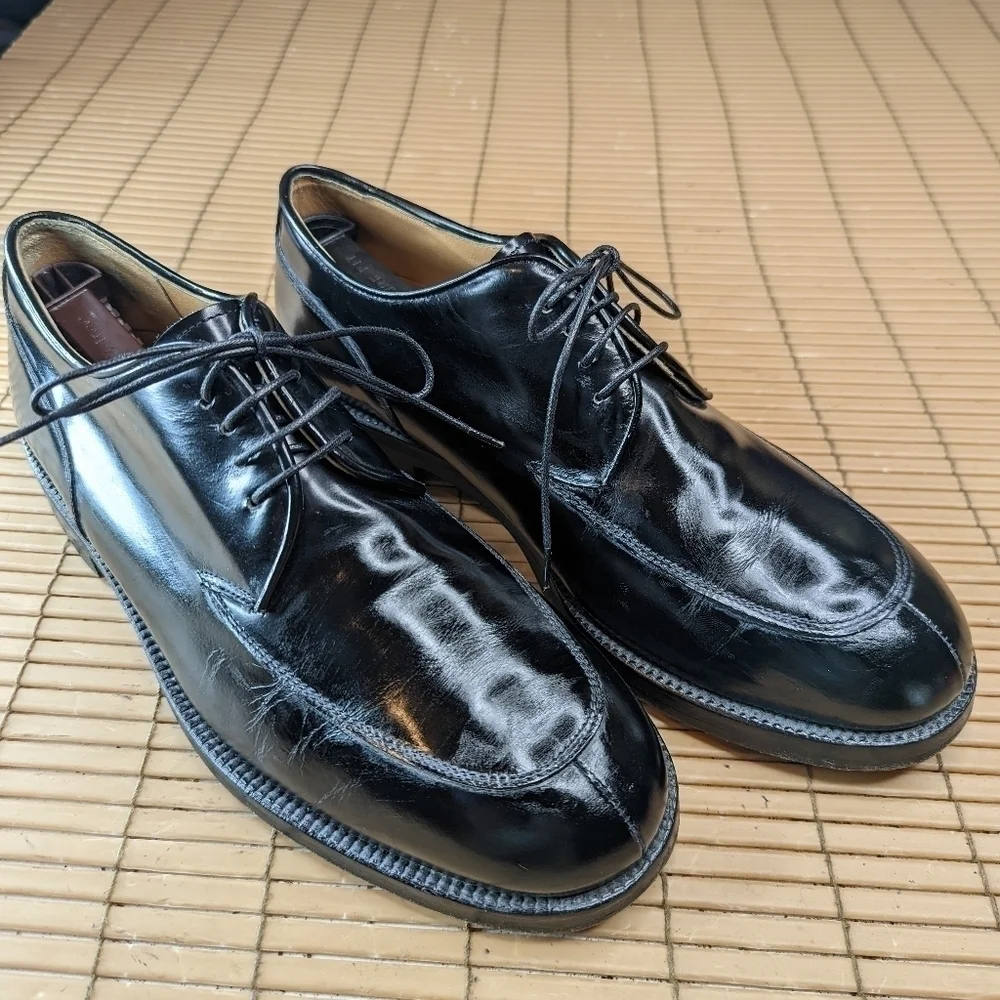 TO BOOT NEW YORK ADAM DERRICK Men's OXFORDS SHOES SPLIT TOE BLACK Leather SZ 10.